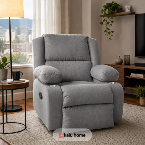 Silla Reclinable Bahamas Tela Extra Confort Gris