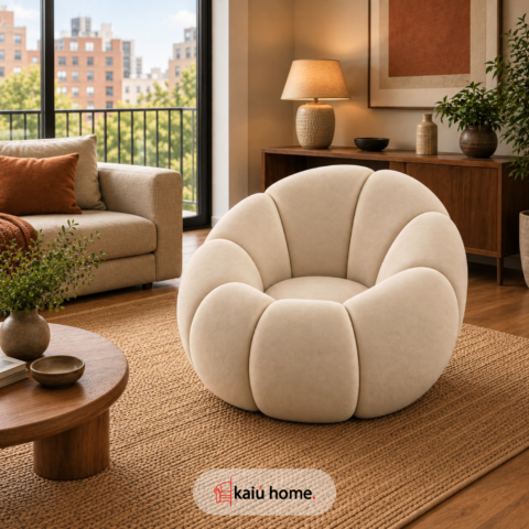 Poltrona Lounge - Sofa Plush Moderno forma de Dona, Ostra