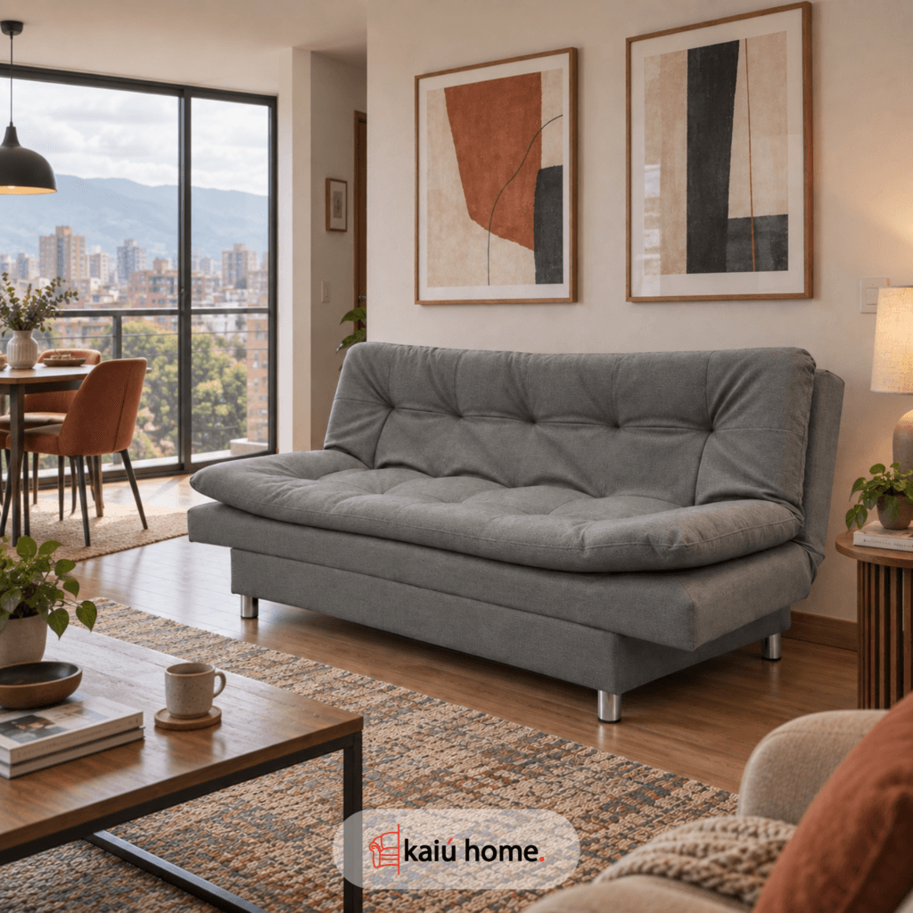 Sofa Cama Piero Anti Rasguños Gris