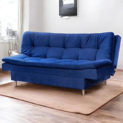 Sofa Cama Plus Tela Extra Suave Azul