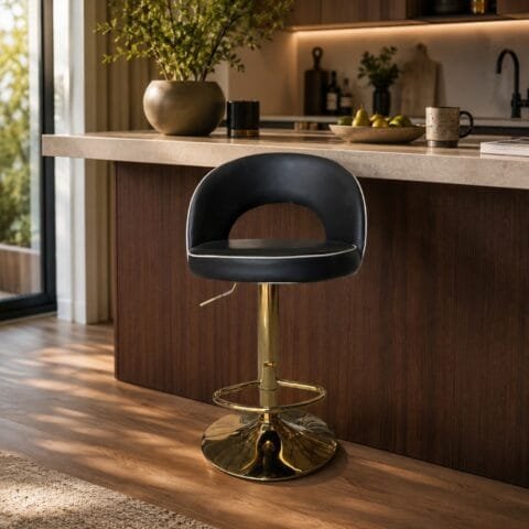 Silla Bar Milano Cuero Sintetico Negro