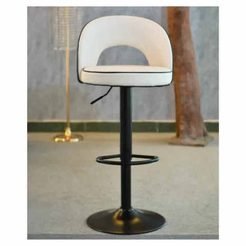 Silla Bar Milano Cuero Sintetico Blanco