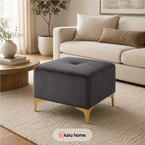 Puff Denver Gris Tela Extra Suave