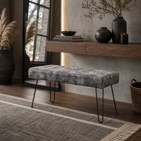 Puff Eko Industrial Gris Tela Extra Suave