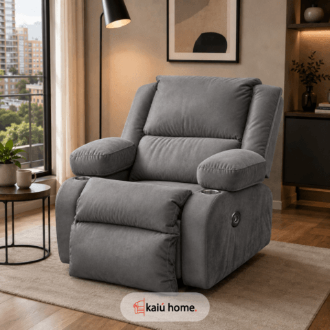 Silla Reclinable Bahamas Electrica Tela Extra Confort Gris