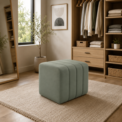 Puff Rayart Luxury Verde Tela Extra suave